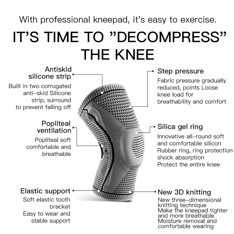  Elastic Silicone Knee Brace N - огляд і ціна Running Gear Usa