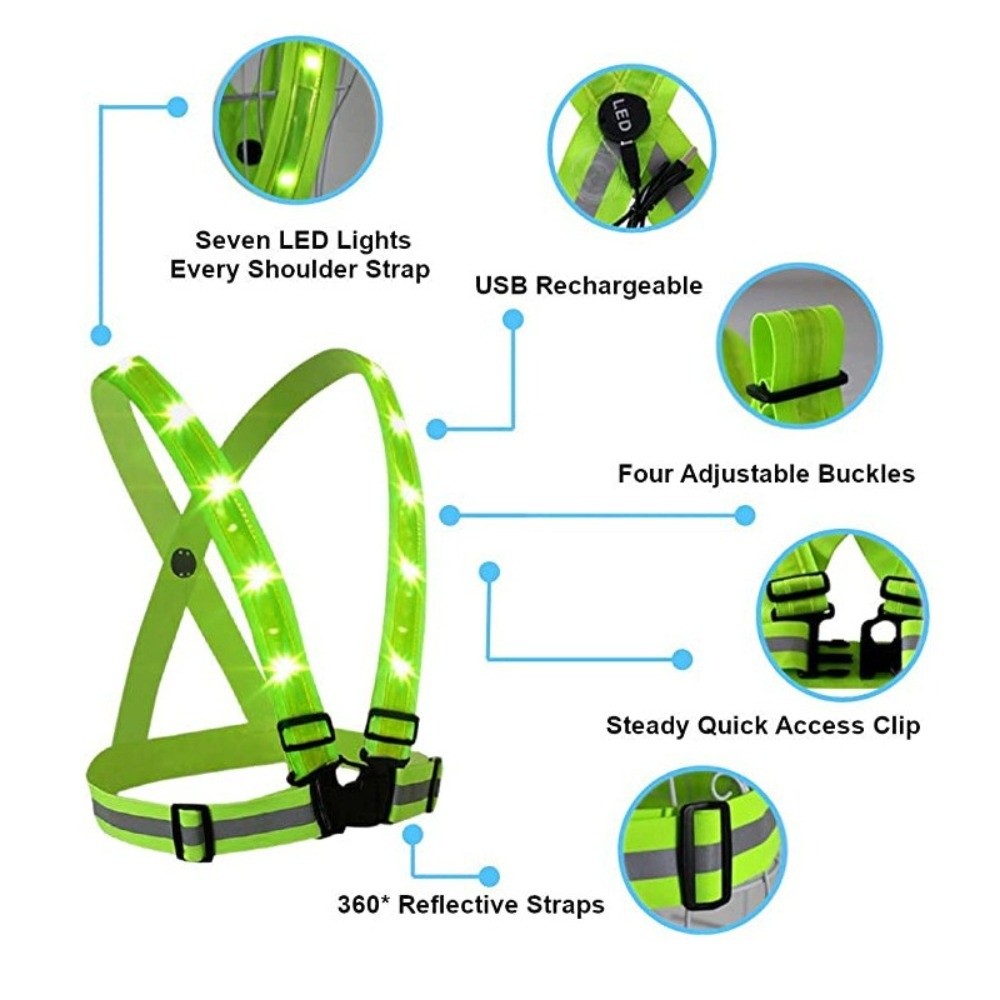 New Polyester LED Safety Vest  - огляд і ціна Running Gear Reflective