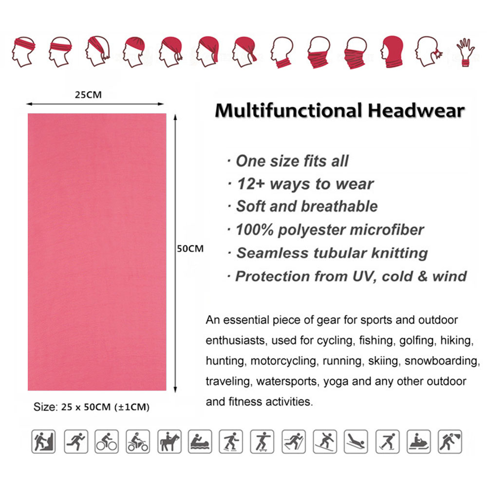 Pink Seamless Outdoor Bandana  - огляд і ціна Running Gear Headband